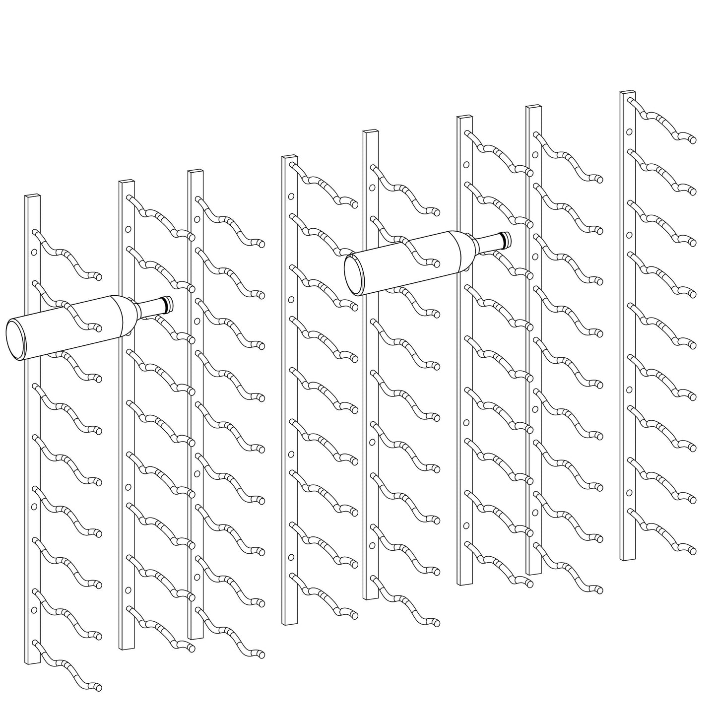 Wall Mounted Metal Wine Racks C-Type