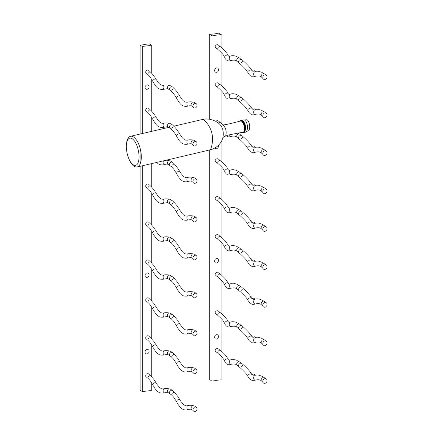 Wall Mounted Metal Wine Racks C-Type