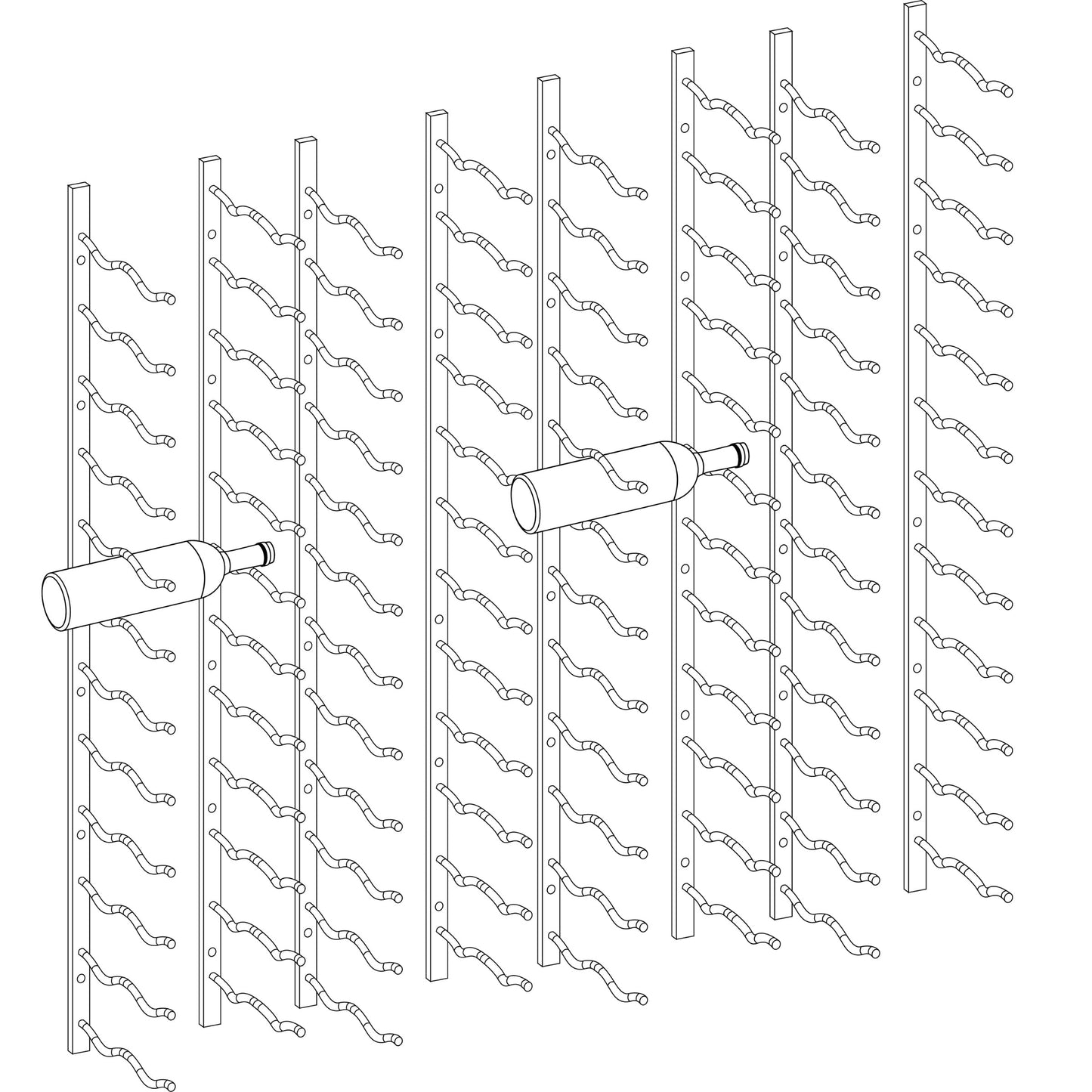 Wall Mounted Metal Wine Racks C-Type