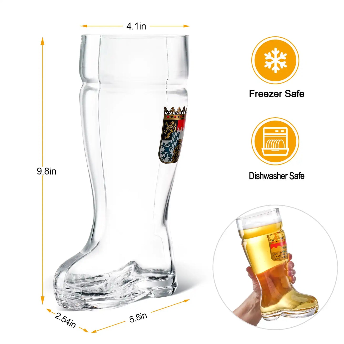 Beer Boot – 1.35L Bavarian “Das Boot” Glass - Free Shipping