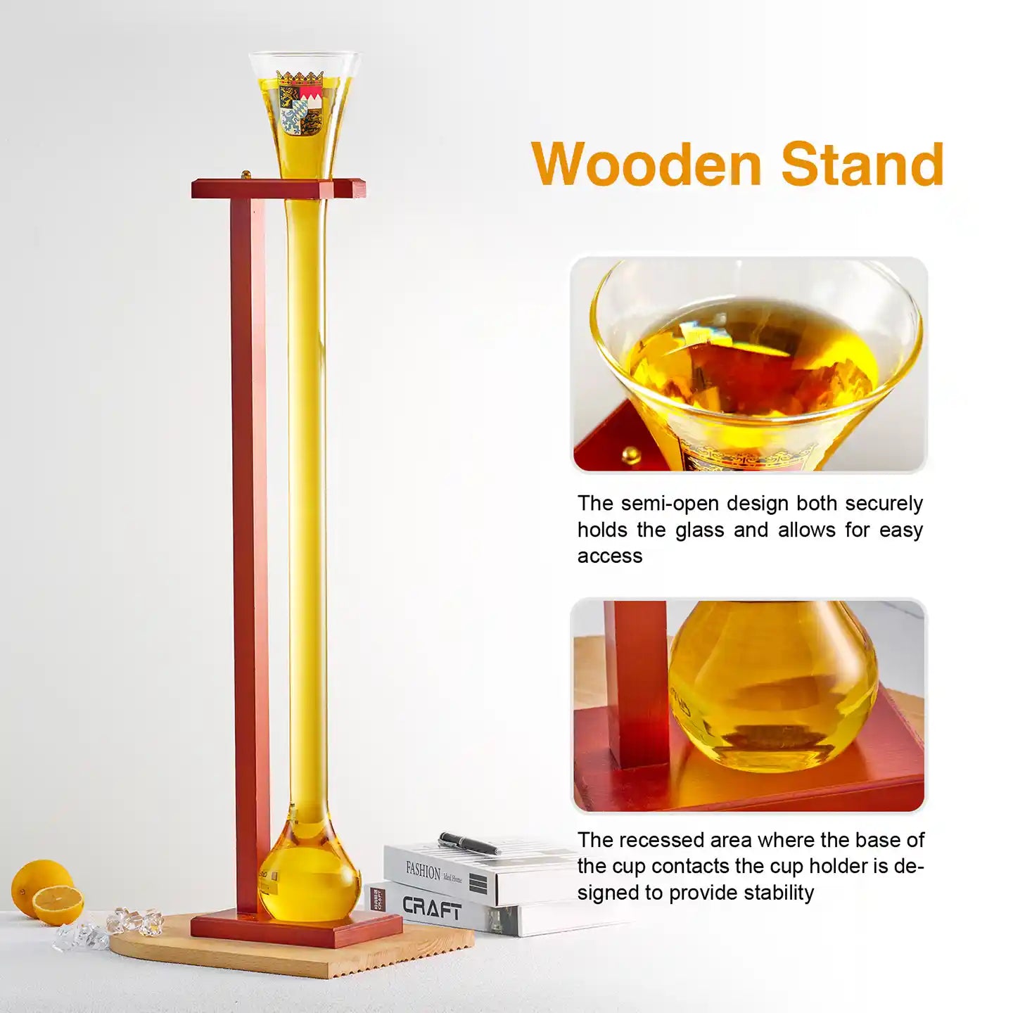 Full Yard of Ale with Stand - Free Shipping