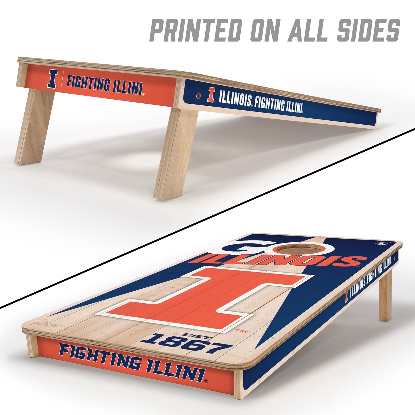 Illinois Fighting Illini 2x4 Pro Cornhole Boards