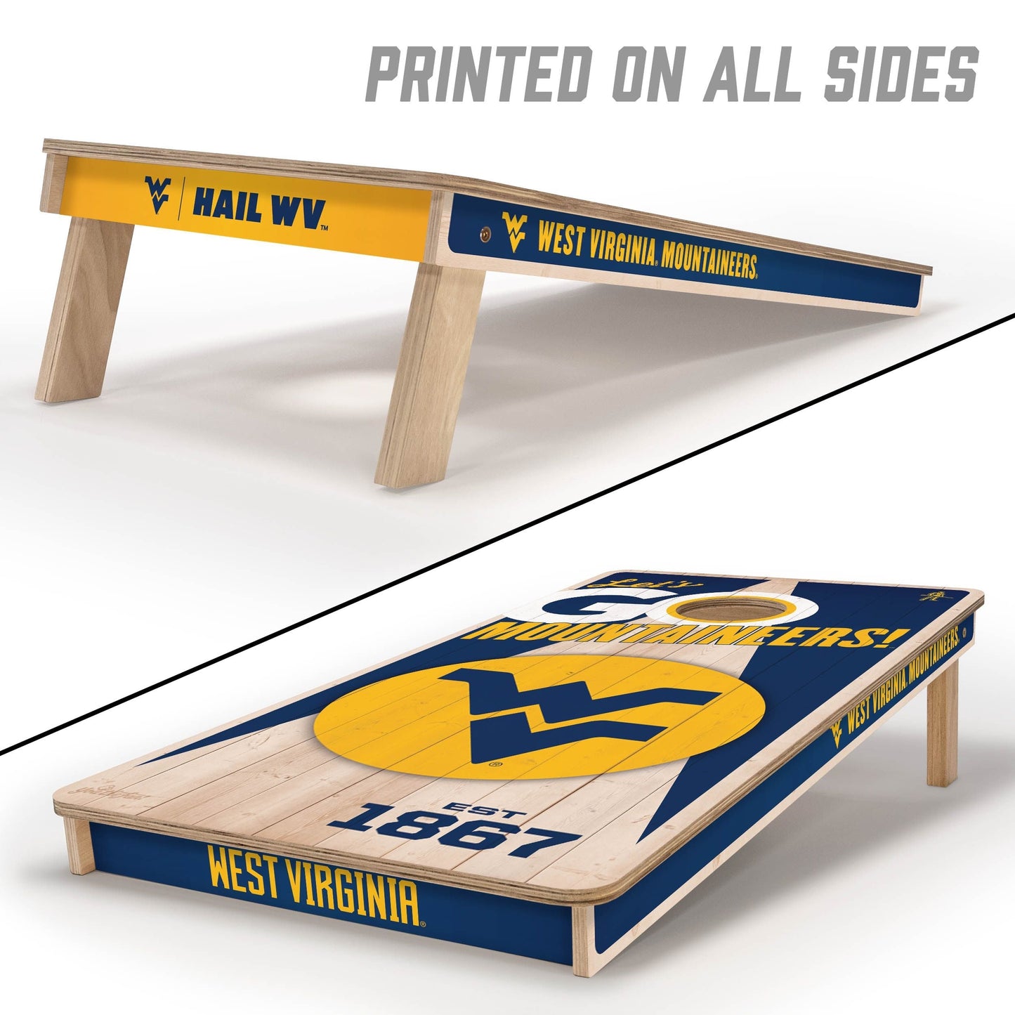 West Virginia Mountaineers 2x4 Pro Cornhole Boards